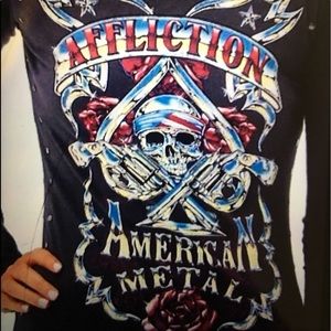 AFFLICTION AMERICAN METAL INFAMOUS T-SHIRT